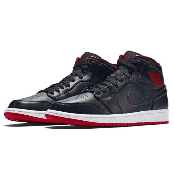 Air Jordan 1 Mid Black Gym Red 554724-028