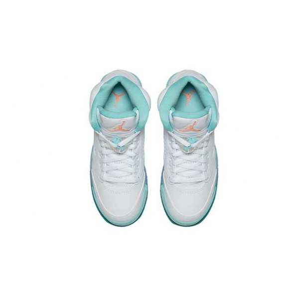 Air Jordan 5 Retro GS White Aqua Crimson 440892-100