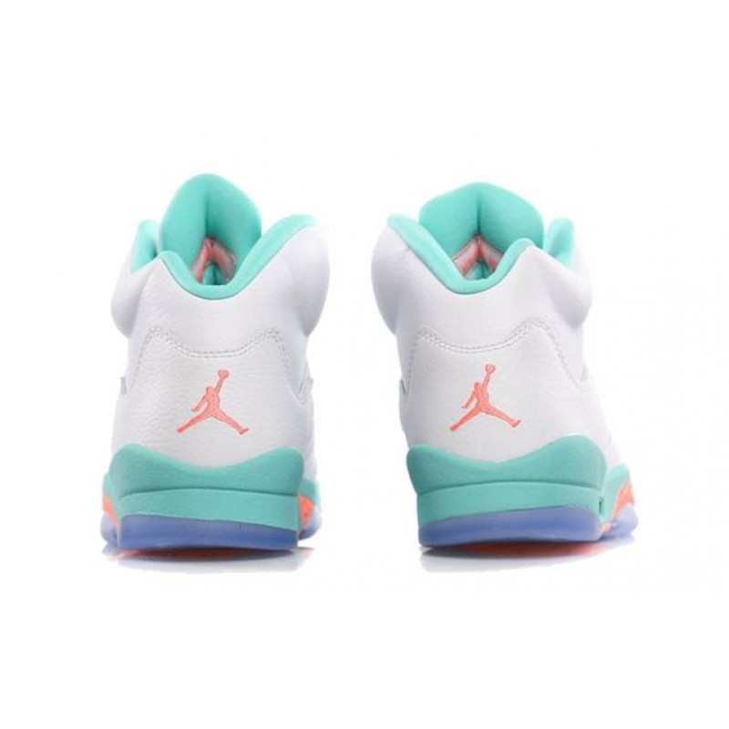 Air Jordan 5 Retro GS White Aqua Crimson 440892-100