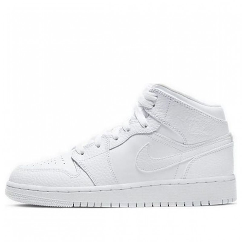 Air Jordan 1 Mid GS Triple White 554725-130