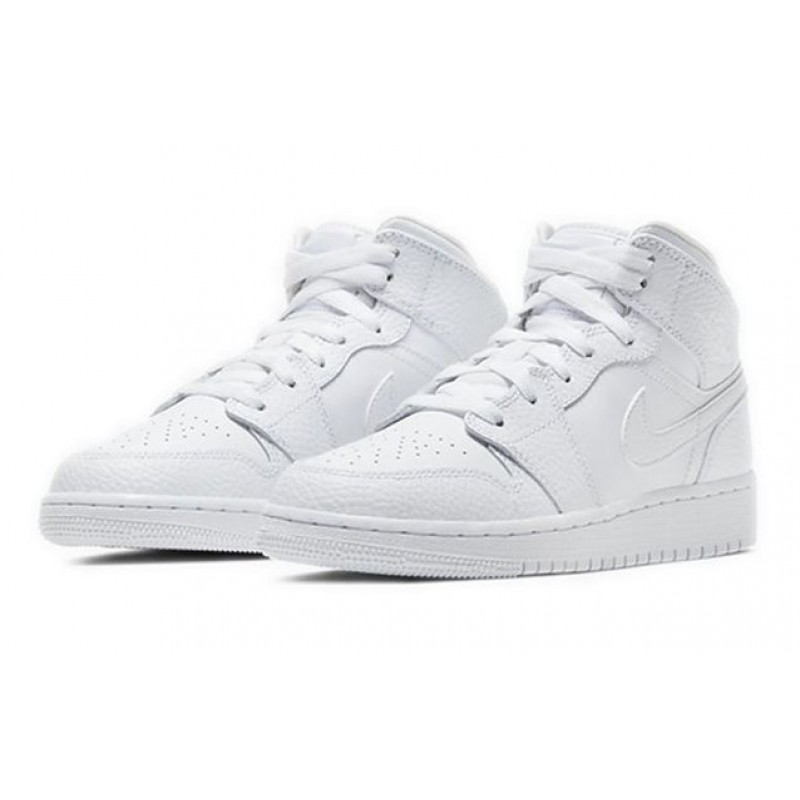 Air Jordan 1 Mid GS Triple White 554725-130