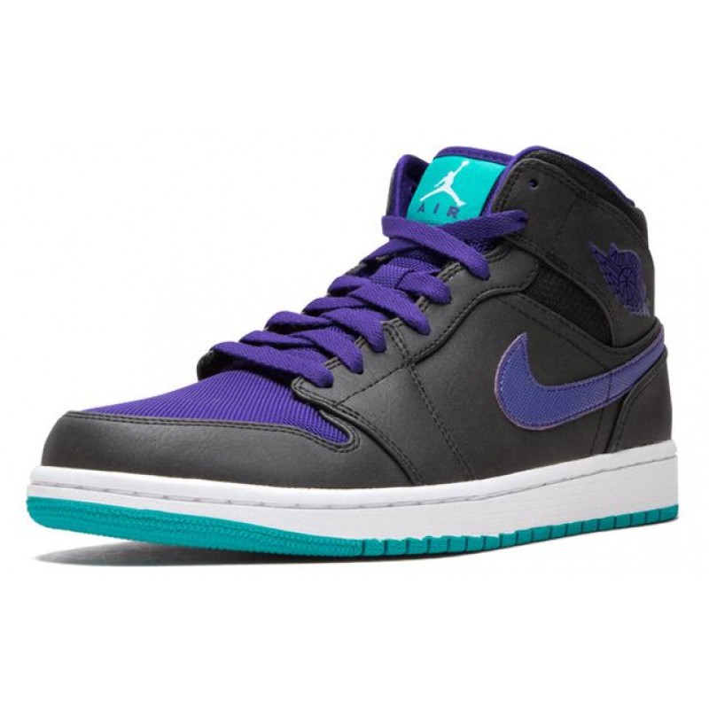 Air Jordan 1 Mid 'Grape' Black/Grape Ice-Emerald 554724-015