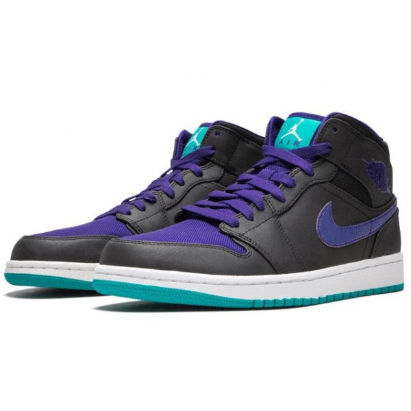 Air Jordan 1 Mid 'Grape' Black/Grape Ice-Emerald 554724-015