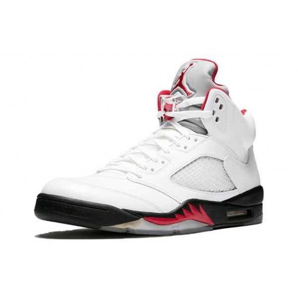 Air Jordan 5 Retro White Fire Red Black 136027-100