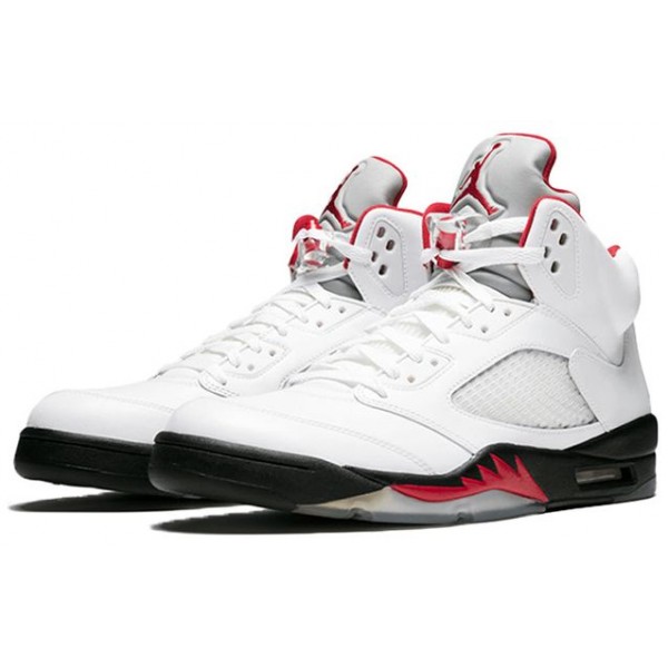 Air Jordan 5 Retro White Fire Red Black 136027-100