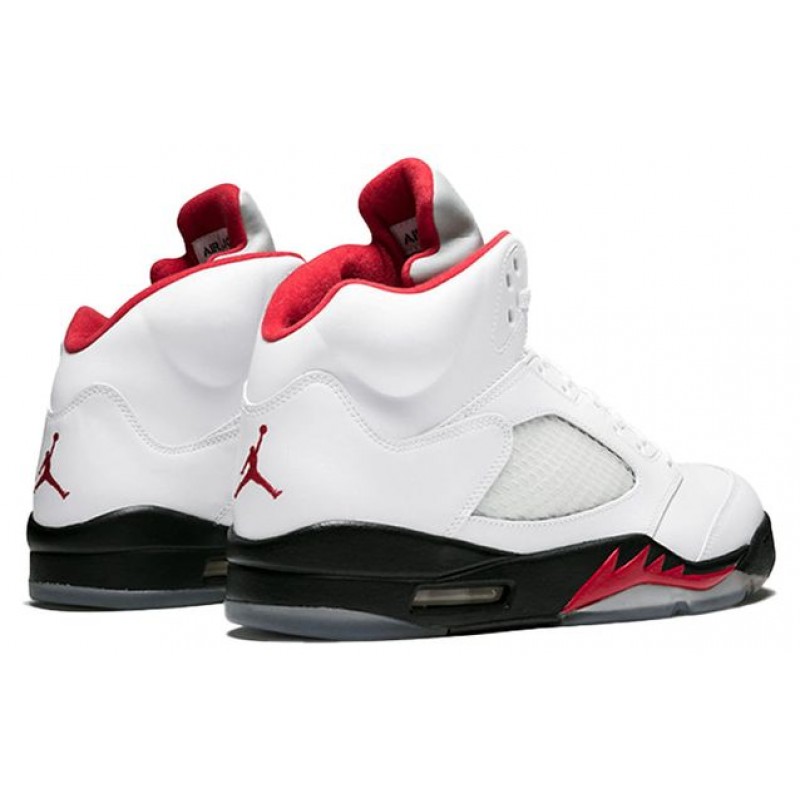 Air Jordan 5 Retro White Fire Red Black 136027-100