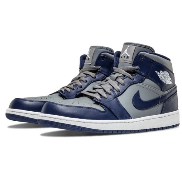 Air Jordan 1 Mid Cool Grey Midnight Navy 554724-006