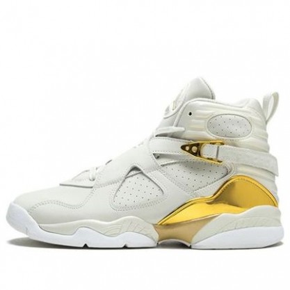 Air Jordan 8 Retro C&C BG 'Trophy' light bone/metallic gold-white 833378-030