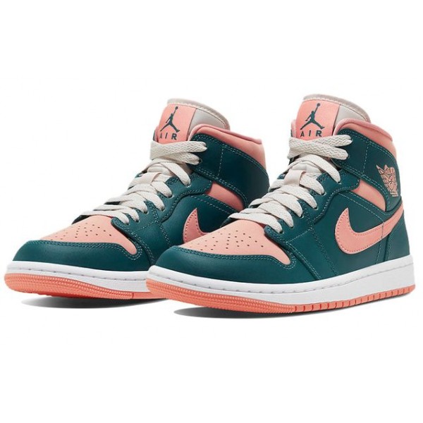 Nike Womens Air Jordan 1 Mid Dark Teal Green BQ6472-308