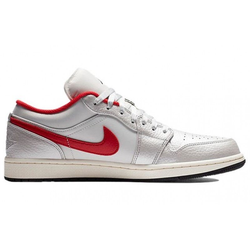 Air Jordan 1 Low 'Night Track' Sail/Metallic Silver/Varsity Red/Black DA4668-001