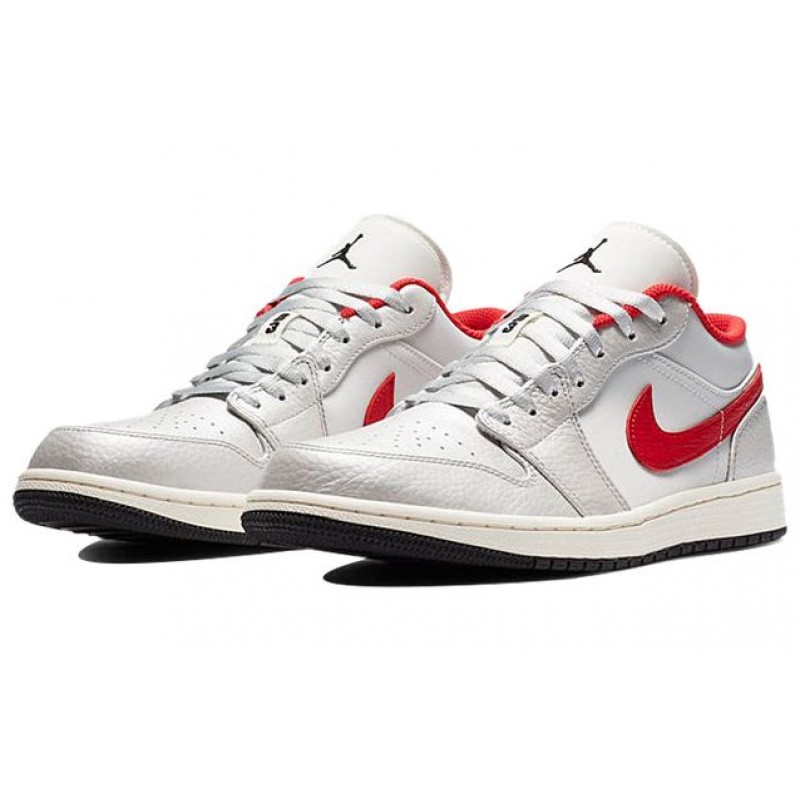 Air Jordan 1 Low 'Night Track' Sail/Metallic Silver/Varsity Red/Black DA4668-001