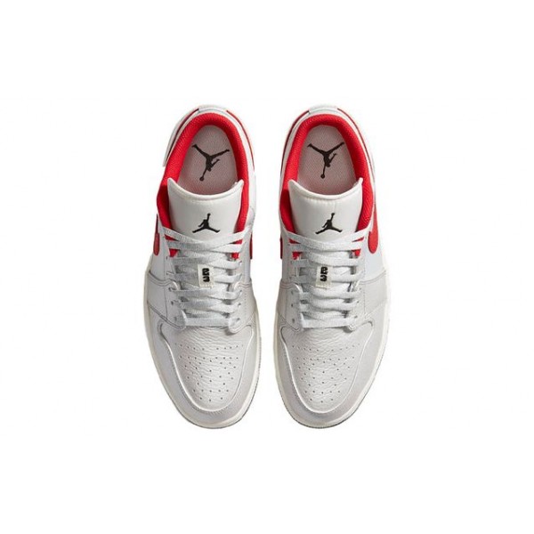 Air Jordan 1 Low 'Night Track' Sail/Metallic Silver/Varsity Red/Black DA4668-001