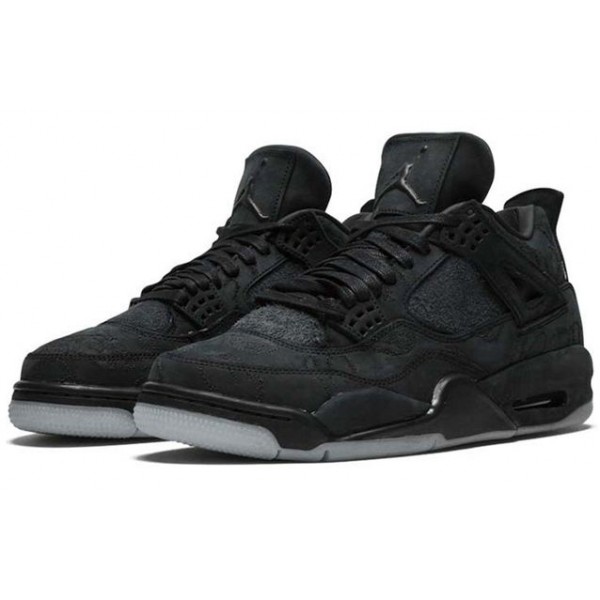 Nike KAWS x Air Jordan 4 Retro 'Black' Black/Black-Clear Glow 930155-001