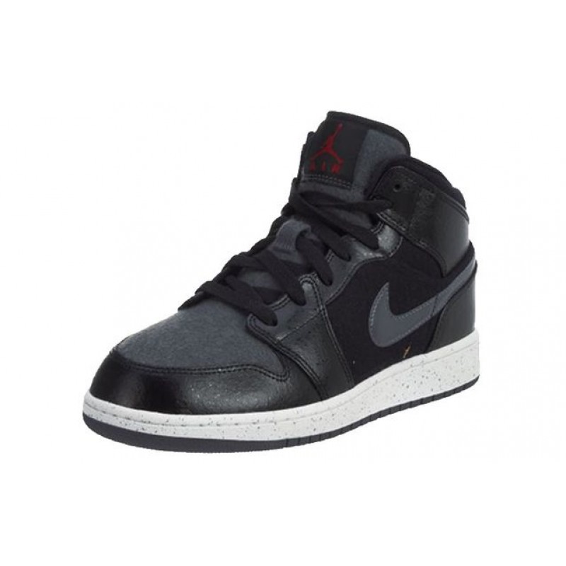 Air Jordan 1 Mid Prem BG Black 852548-002