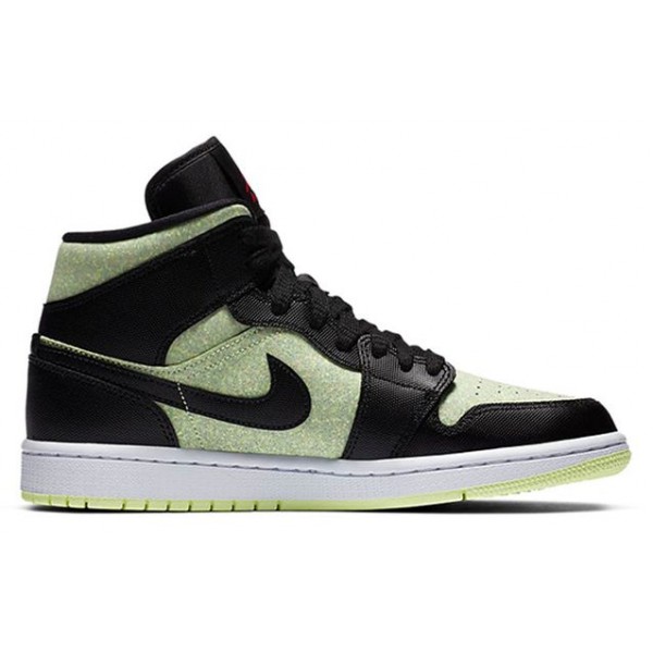 Womens WMNS Air Jordan 1 Mid SE 'Black Barely Volt' Black/Chile Red/Barely Volt CV5276-003