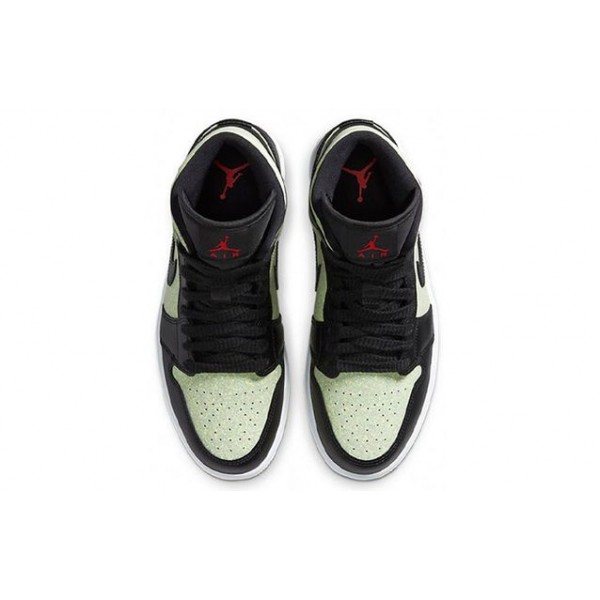 Womens WMNS Air Jordan 1 Mid SE 'Black Barely Volt' Black/Chile Red/Barely Volt CV5276-003