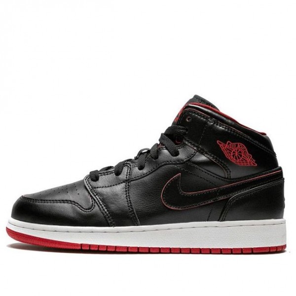 Air Jordan 1 Mid BG Black Gym Red 554725-028