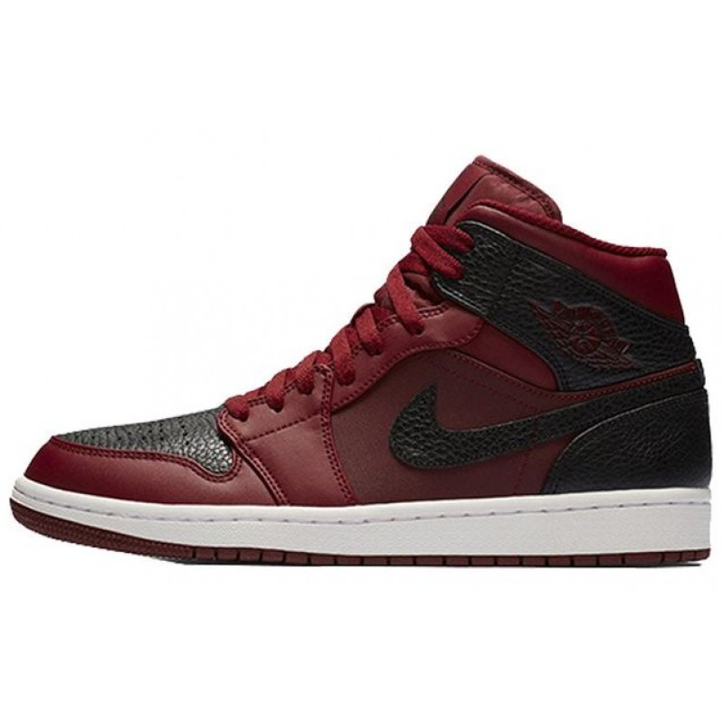 Air Jordan 1 Mid Team Red Black 554724-601