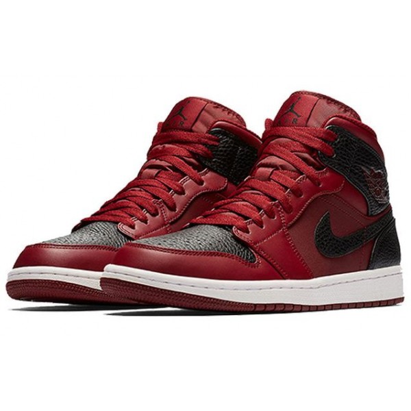 Air Jordan 1 Mid Team Red Black 554724-601