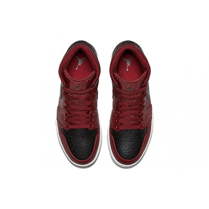 Air Jordan 1 Mid Team Red Black 554724-601