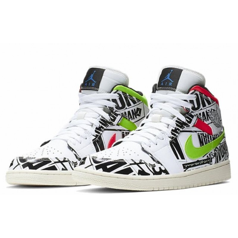 Air Jordan 1 Mid All-Over Logos 554724-119