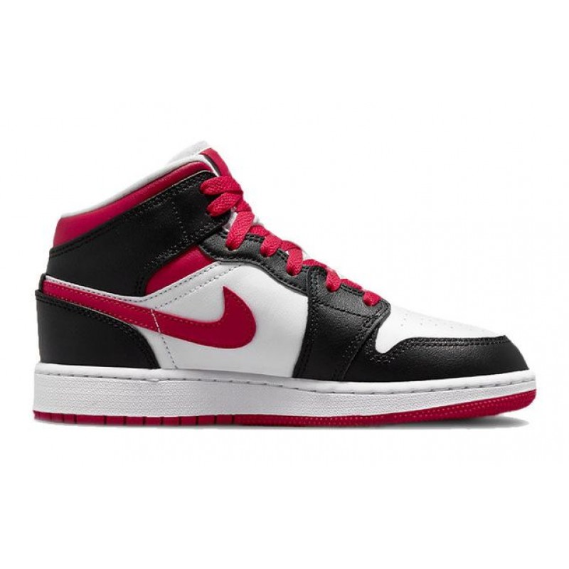 Air Jordan 1 Mid (GS) White Very Berry 554725-016