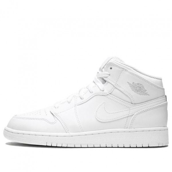 Air Jordan 1 Mid BG White Pure Platinum 554725-104