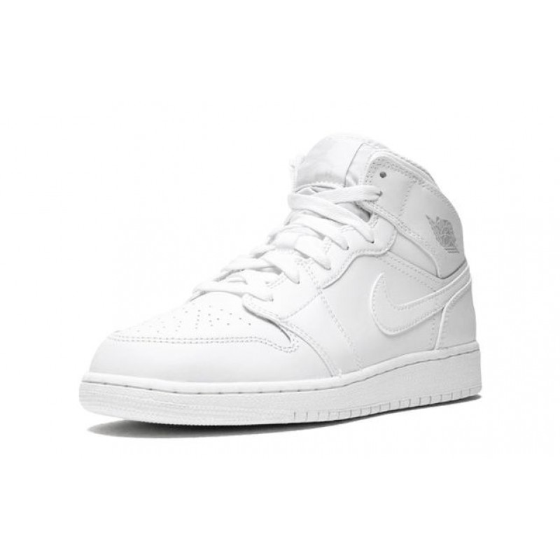 Air Jordan 1 Mid BG White Pure Platinum 554725-104