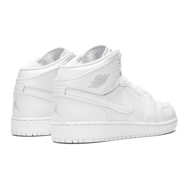 Air Jordan 1 Mid BG White Pure Platinum 554725-104