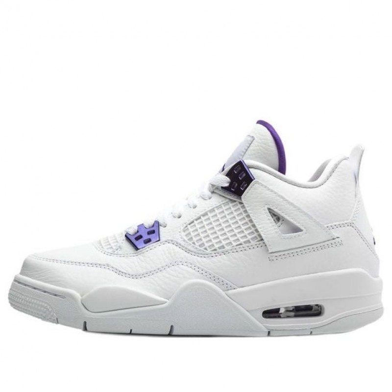 Air Jordan 4 Retro'Purple Metallic' GS White/Metallic Silver/Court Purple 408452-115