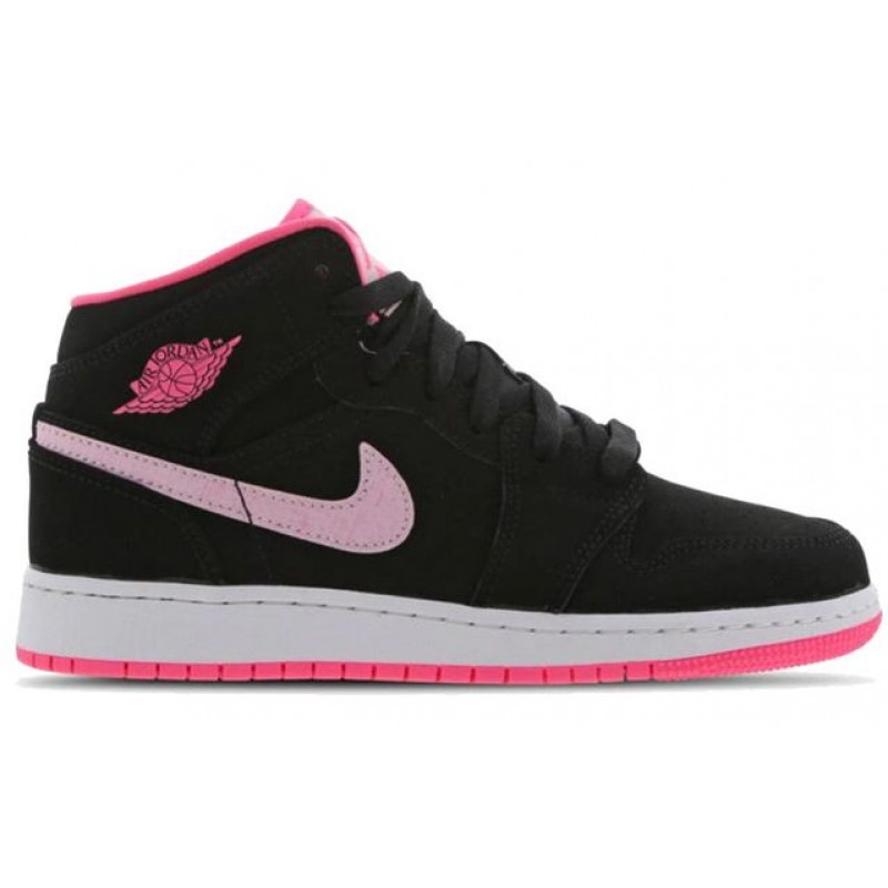 Air Jordan 1 Mid GS 'Black Digital Pink' Black/Pink Foam/Digital Pink/White 555112-066