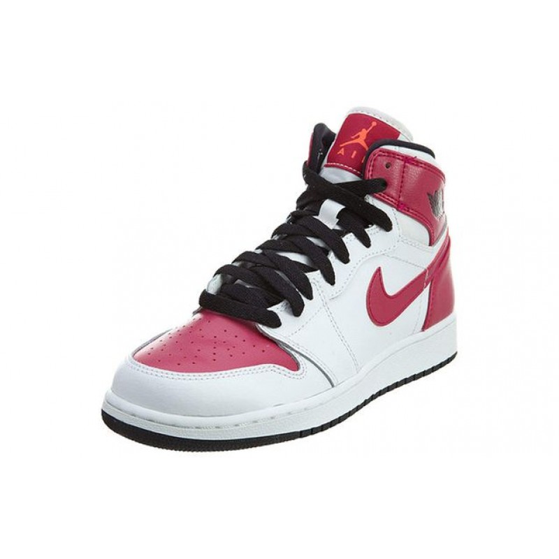 Air Jordan 1 Retro High'White Sport Fuchsia' GS White/Sport Fuchsia-Hot Lava-Black 332148-108