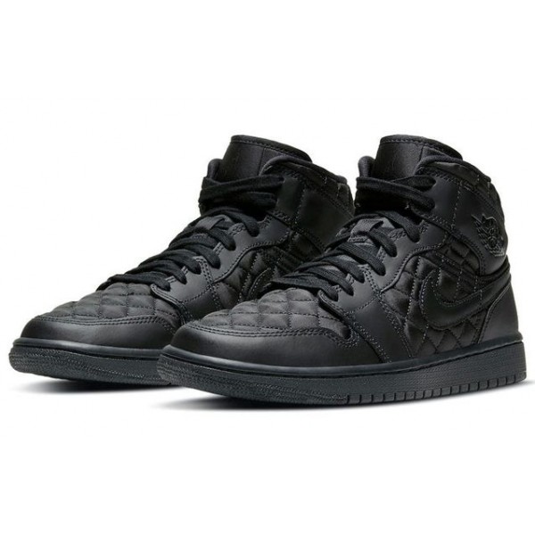 Air Jordan 1 Mid SE 'Black Quilted' Black/Black/White DB6078-001