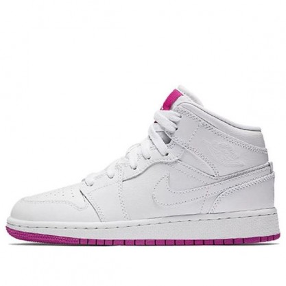 Air Jordan 1 Mid'Fuchsia' GS White/Fuchsia Blast/White 555112-100