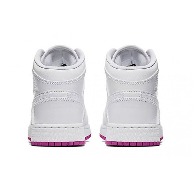 Air Jordan 1 Mid'Fuchsia' GS White/Fuchsia Blast/White 555112-100