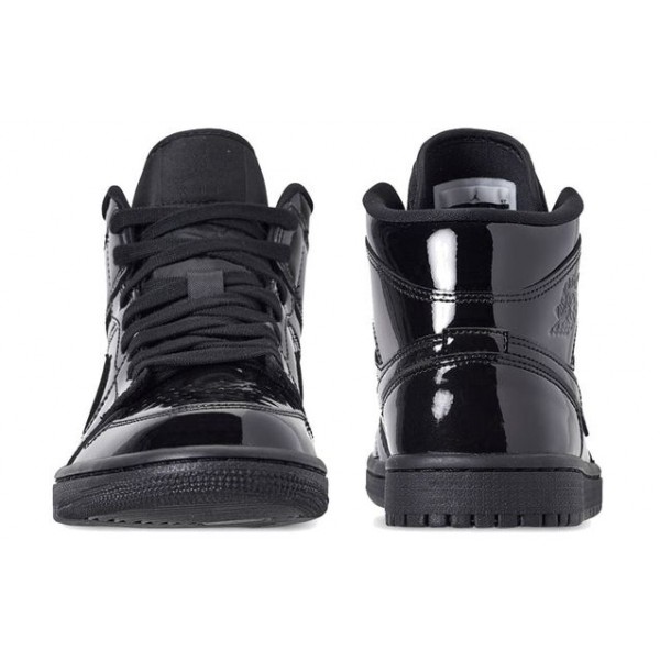 Womens WMNS Air Jordan 1 Mid Triple Black Patent BQ6472-002