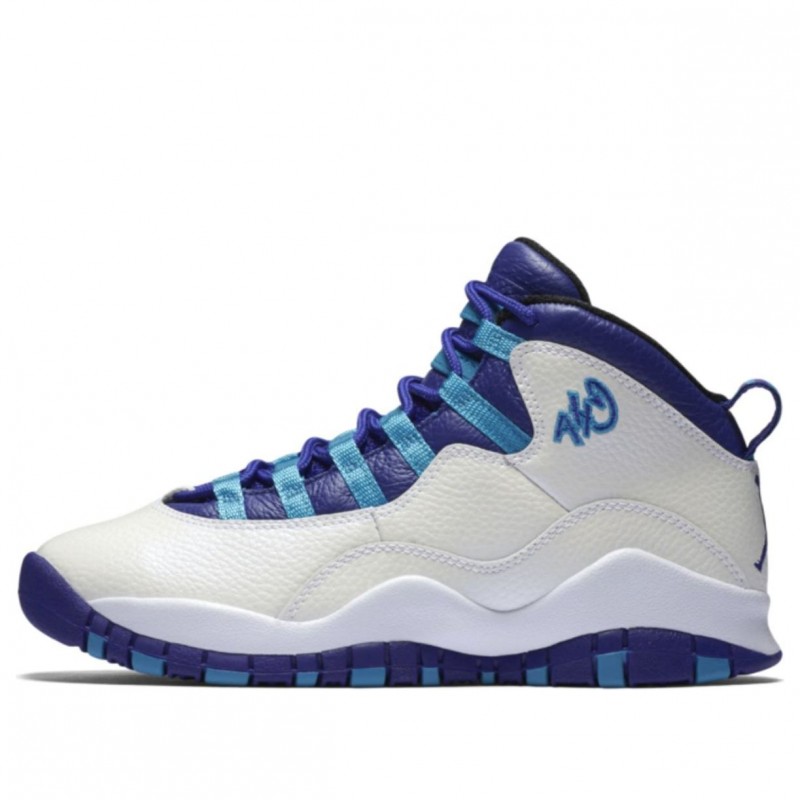 Air Jordan 10 GS 'Charlotte Hornets' White/Blue Lagoon/Black/Concord 310806-107