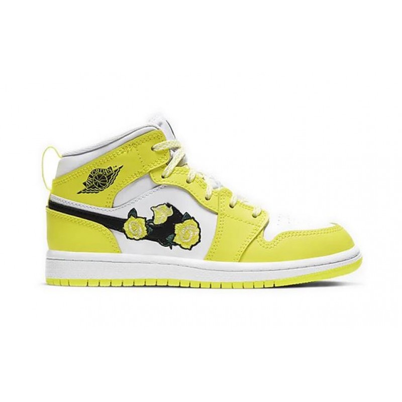 Air Jordan 1 Mid SE PS 'Rose Patch - Dynamic Yellow' Dynamic Yellow/White/Black AV5173-700