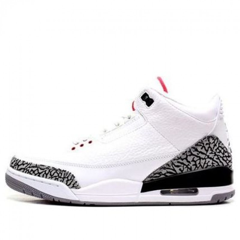 Air Jordan 3 Retro GS 'White Cement' 2011 White/Fire Red-Cement Grey-Blk 398614-105